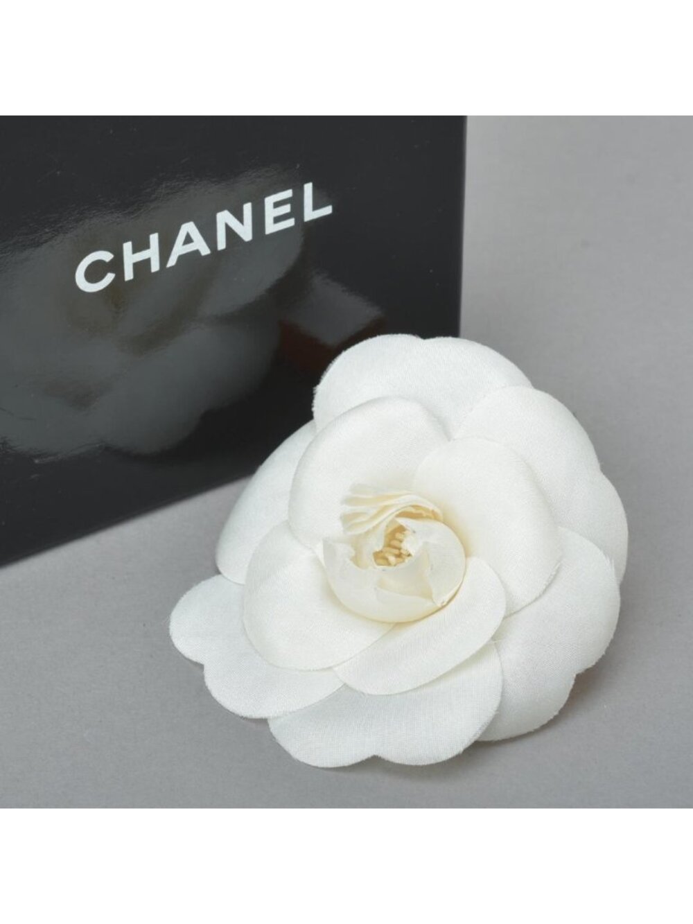 Chanel Camellia Brooch Corsage Silk White Flower